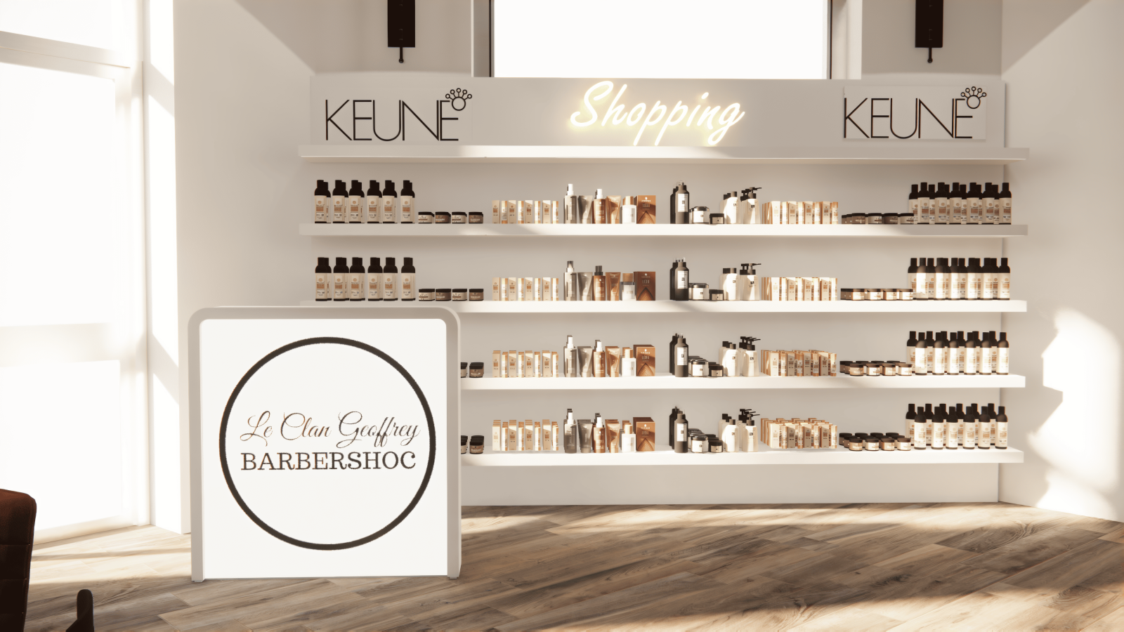 Conception de plans 3D pour repenser l'espace de votre commerce avec des idées tendances à un salon de coiffure Béziers 34500 en Occitanie 