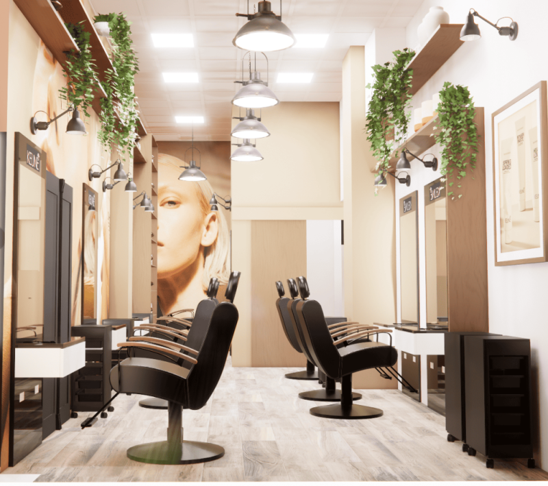 Concevoir l'agencement et la décoration pour transformer un salon de coiffure Béziers 34500 en Occitanie 