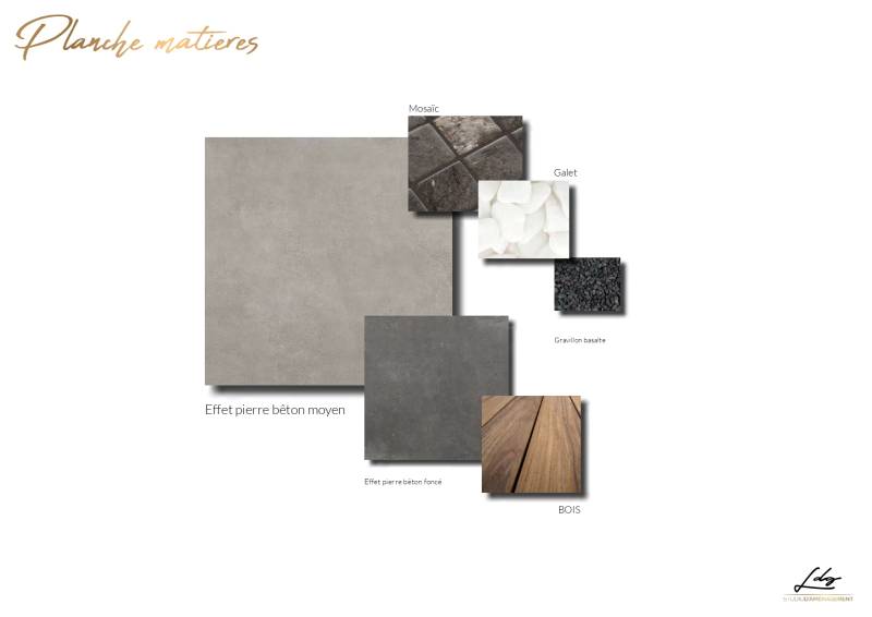 Réaliser des Planches Matériaux Mood board pour un projet d'aménagement à Marseillan près de Agde 34300