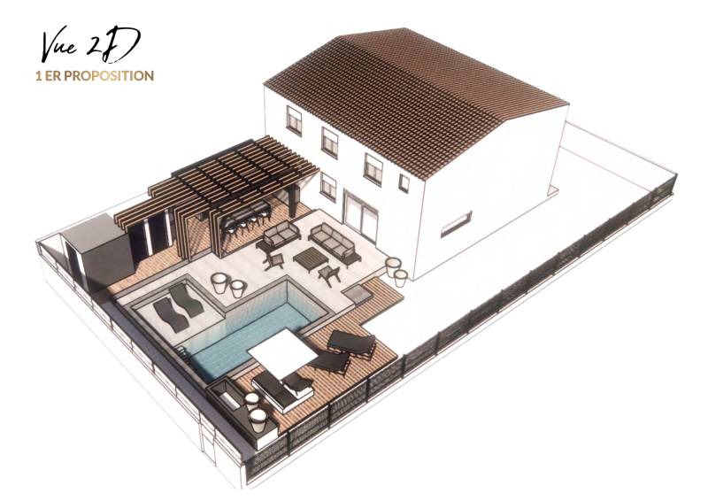Réalisation de vues en 2D-3D pour une maison dans l'Hérault à Béziers 34500 en Occitanie