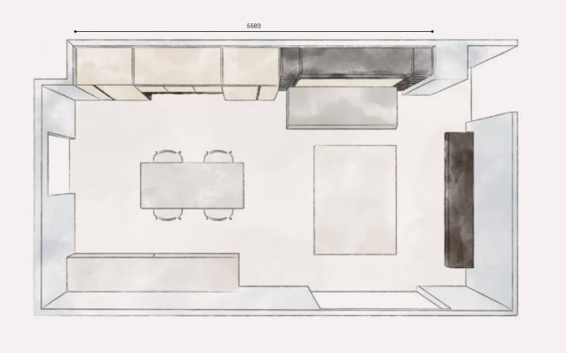 Plan studio avec un lit escamotable à Sète 34200 dans l'Hérault