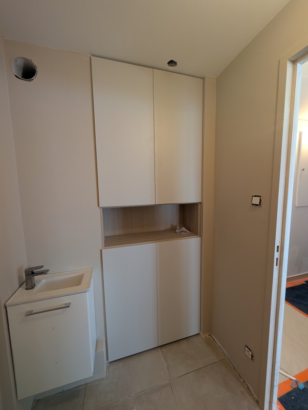 Avant/ Apres dun aménagement d'une buanderie et d'un toilette